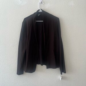 Eileen Fisher Open Front Stretchy‎ Brown Blaster Viscose Sz Large